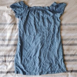 Chambray Off-Shoulder Shift Dress